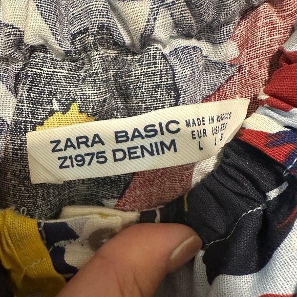 ZARA Z1975 Denim - Off shoulder dress with floral print (L) - EUC - Picture 11 of 13